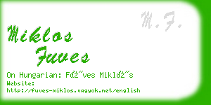 miklos fuves business card