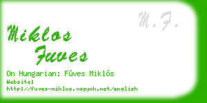 miklos fuves business card